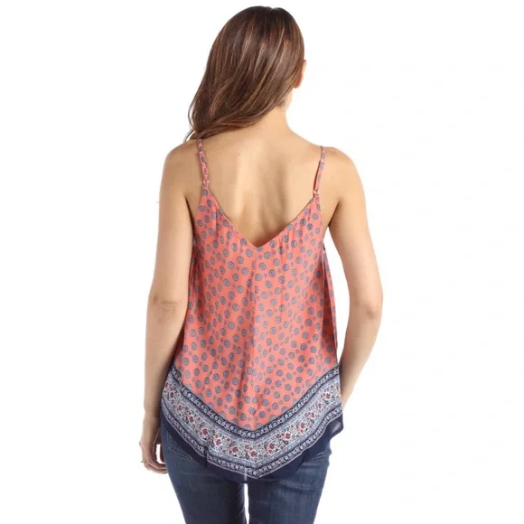 Floral Handkerchief Hem High Low Cami Blouse - Picture 2 of 7